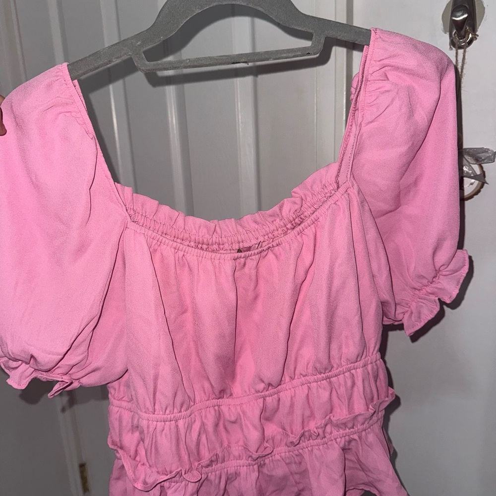 Pink Puff Sleeve Top
